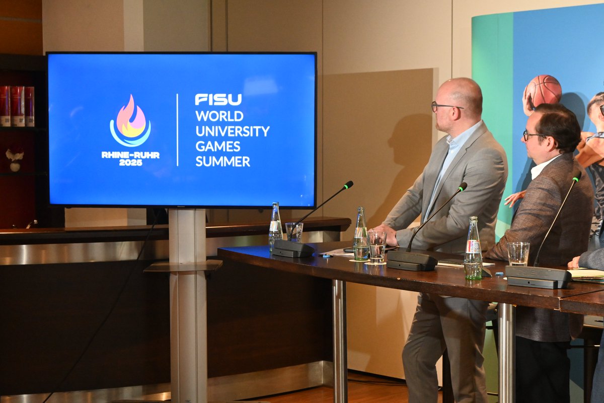 FISU's tweet photo. .@RhineRuhr2025 today launched its logo which symbolises the unity of the five cities and all communities that will host the @FISU Games Summer from 16 to 27 July 2025.

READ👉https://t.co/WnEmbguR7s

#Unisport #Unisportlife #FISUGames https://t.co/UVsJw5N9aj