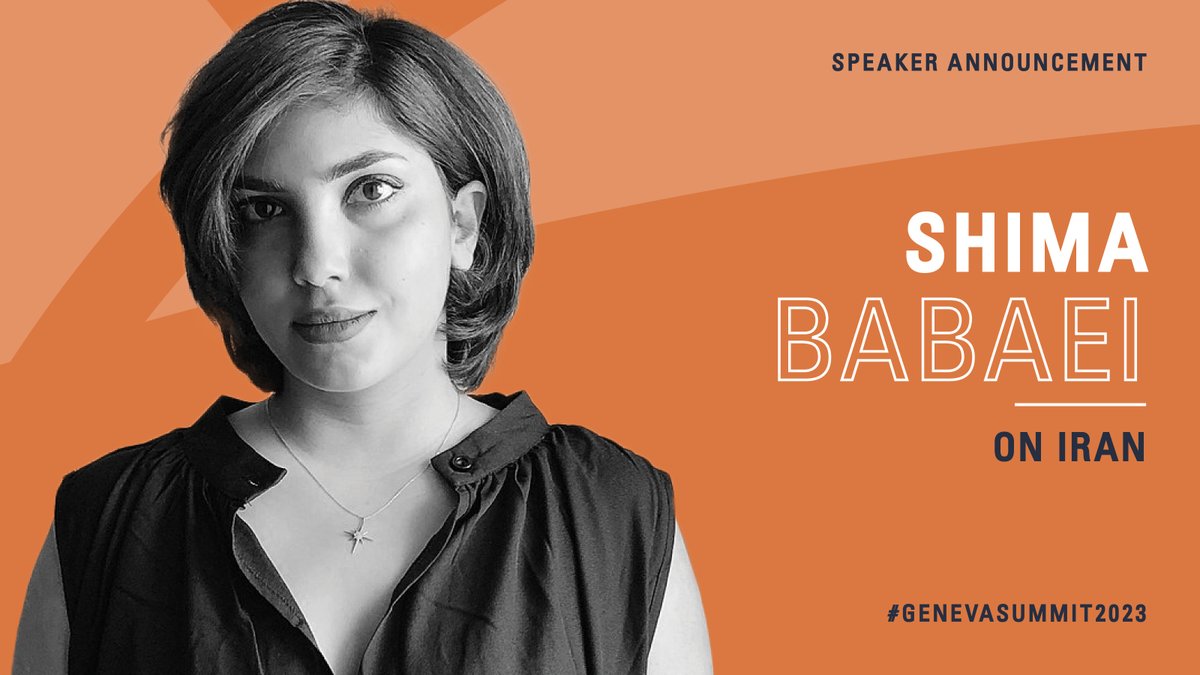 📢Iranian activist and daughter of political prisoner Dr. Ebrahim Babaei, <a href="/shimababaeii/">shima babaei | شیما بابایی</a> will testify at #GenevaSummit2023.

Targeted by the regime, she fled in 2018. Her father tried to escape in 2021 but was forcibly disappeared and faces prison. 

On May 17, stand with Shima✊