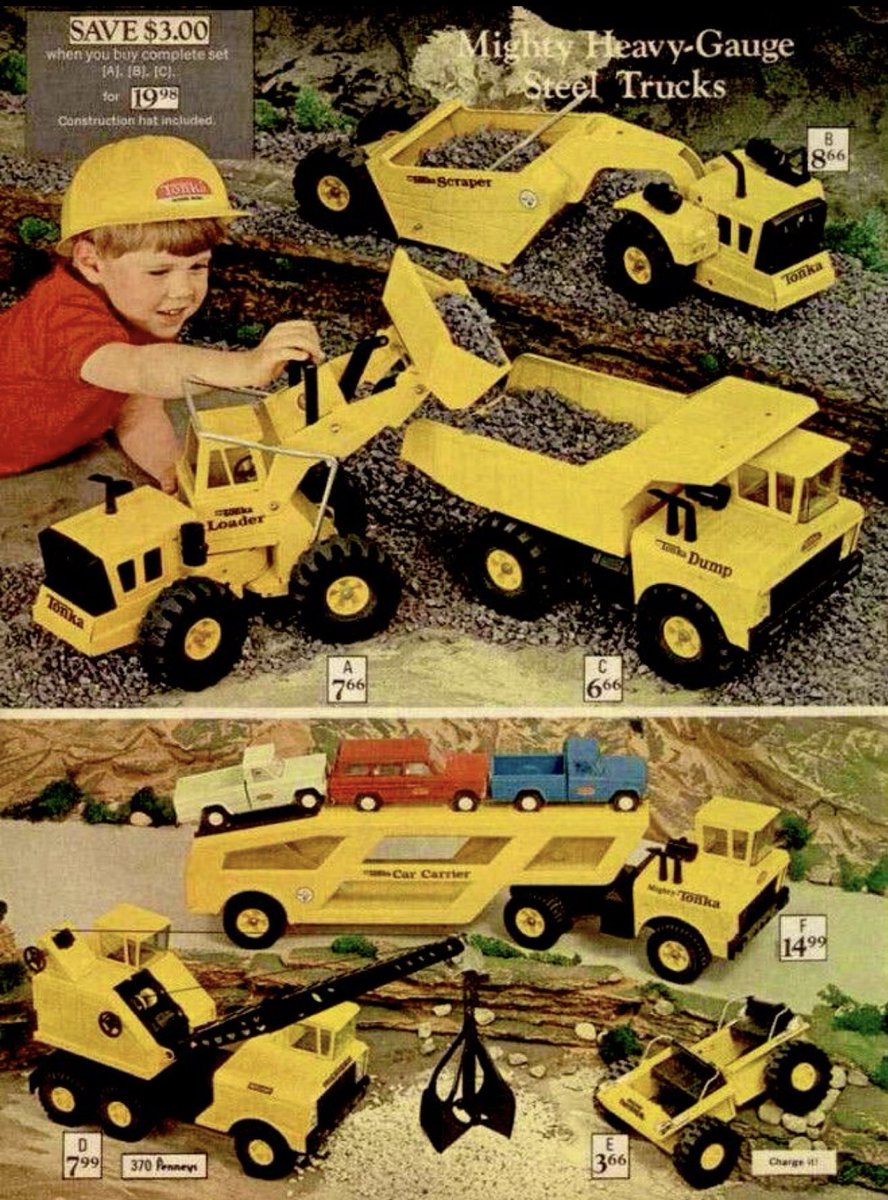 Super70sSports's tweet photo. I’m old enough to remember when toys were made out of fucking steel. We didn’t fuck around back then. He needed that goddamn hard hat. https://t.co/xGiMMf4rTk