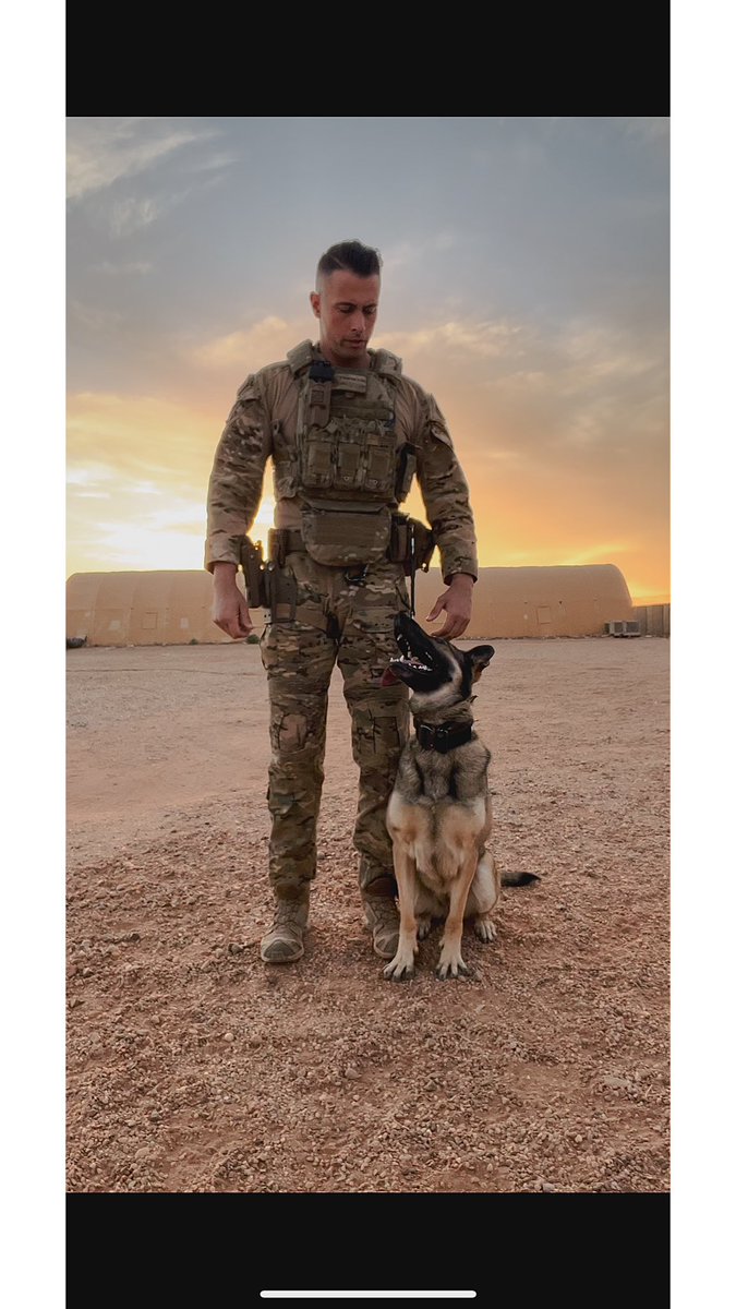 K9_Thompson's tweet photo. Coming down to the final weeks! Excited to finally be heading home and out of the sandbox! #K9 #MilitaryK9 #Deployment https://t.co/hOpFaLK6KU