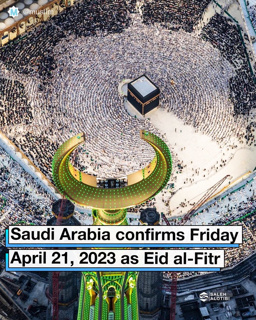 Muslim on Twitter: "Crescent moon sighted. Saudi Arabia confirms Eid Al
