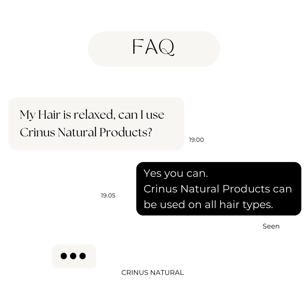 CrinusNatural's tweet photo. Our products are formulated for all hair types so nobody is left. 
Natural hair, relaxed hair, dyed hair, loc’d hair.... can use Crinus Natural. https://t.co/E9Qku7OfzX