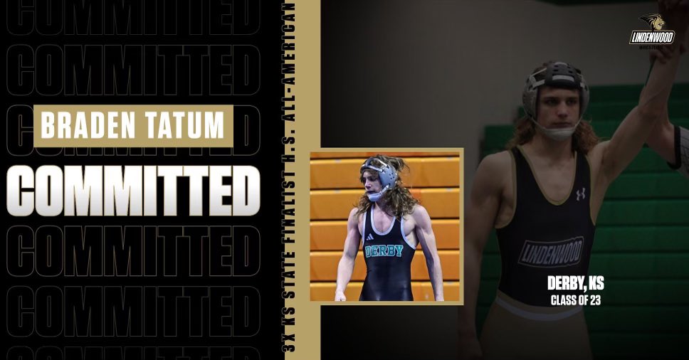 BradenTatum4's tweet image. I am blessed to announce I will be continuing my academic and wrestling career at Lindenwood University. Thank you Derby, thank you Rose Hill, thank you to my family, coaches, teammates, friends, and everyone who has supported me through this Journey! Go Lions!🦁 @LUWrestling