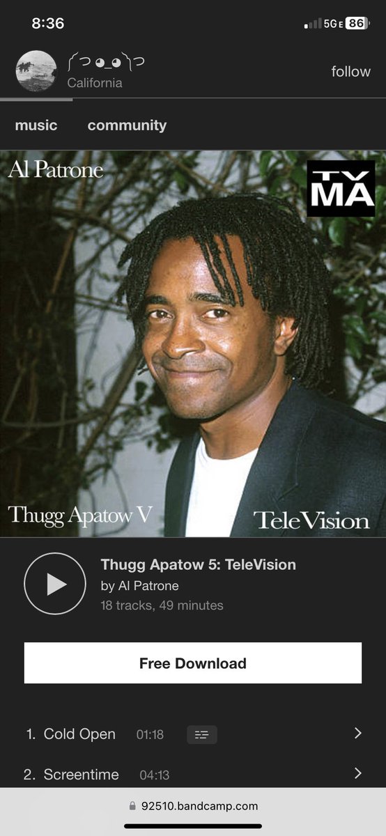 Happy 4/20!

Spark up and throw on the latest Al Patrone mixtape Thugg Apatow 5: TeleVision!

92510.bandcamp.com/album/thugg-ap…