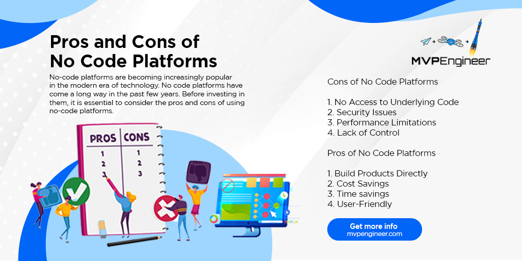 Thinking about using a no-code platform to build your application? While they offer cost and time savings, there are potential drawbacks to consider such as limited features, security risks, and lack of control. It's important to weigh the pros and cons before investing.