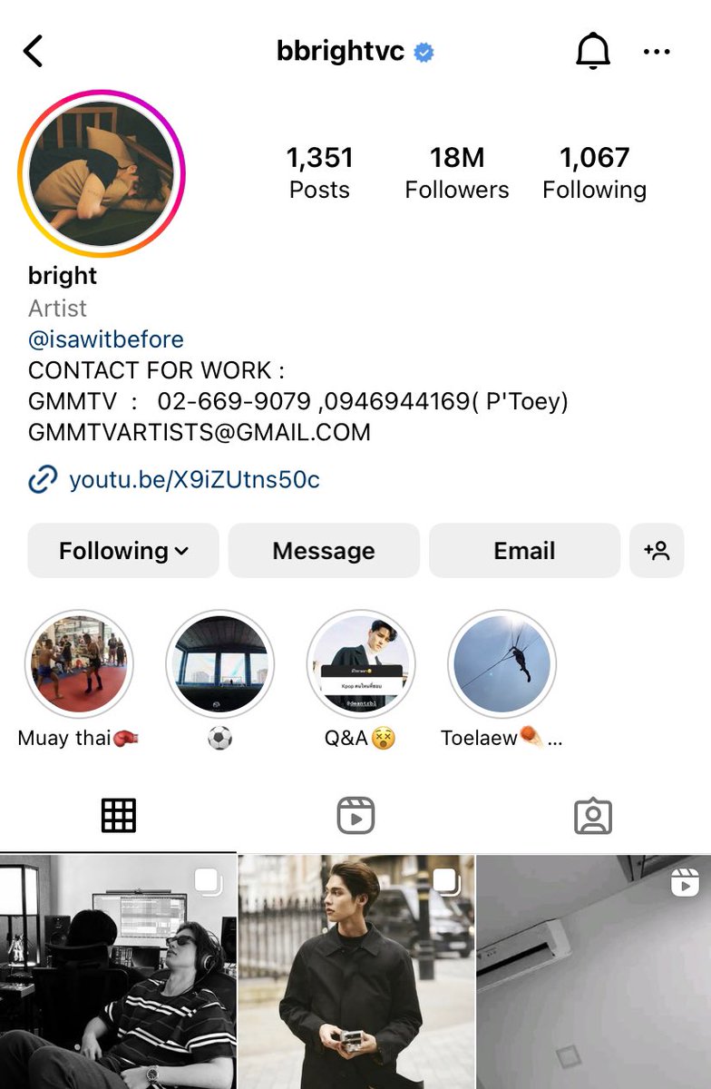 GMMTV's tweet photo. ✨Congrats! @bbrightvc 
 for 18M followers on IG ✨
.
#bbrightvc
#GMMTV https://t.co/S2RbulSVsU