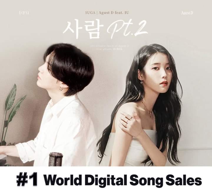 #People_Pt2's debuts at #1 atop WorldDigitalSongSales with #IU becoming the 1st Female Korean Soloist in History to score multiple #1 hits on the Chart!💪🥇🌎🎧🎶💰➕🥇🇰🇷👩‍🎤🐐👑👑💜 
아이유(IU)