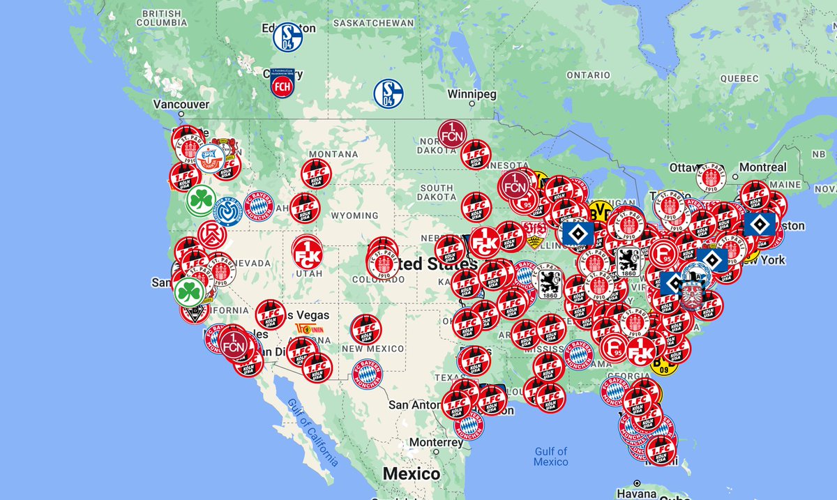 GFFA_USA's tweet photo. We are building a map of all #Bundesliga fans and fan clubs in North America! Are you not on the map? Leave us a comment!

Check out the map here: https://t.co/qaffqTwctQ https://t.co/lYBCgltOBL