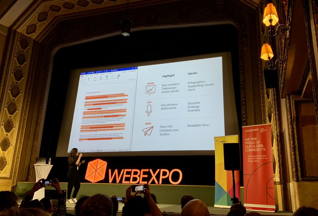 Loved this framework for turning a presentation’s narrative into its deliverables - What to show on the slides, what to say, and what to send later as a handout. 👏👏👏

Sabine Massaad at <a href="/webexpo/">WebExpo Conference - May 27-29, 2026</a>