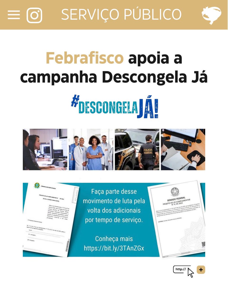 FEBRAFISCO's tweet photo. A CONACATE e suas filiadas estão apoiando a campanha “DESCONGELA JÁ!”, que tem como objetivo sensibilizar os parlamentares sobre a importância de descongelar a contagem do tempo de serviço para pagamento de direitos dos servidores públicos. 

#descongelaja #serviçopúblico https://t.co/qbOTCQySKz