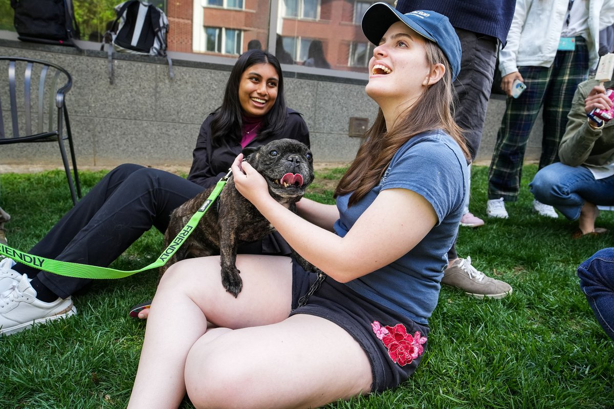 pennlaw's tweet photo. Mood: Boosted ✅ 

Thank you, Comfort Caring Canines Therapy Dogs, for the memorable study break 🐕‍🦺 About 150 #PennCareyLaw students enjoyed a meet and greet with the pups! https://t.co/1EwNGyvwyy