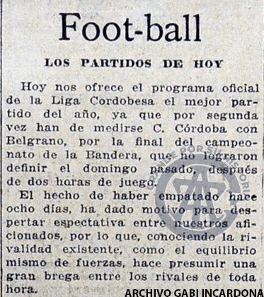 GabiIncardona17's tweet photo. 🏆Copa La Bandera 1917 | #Final
🏟️#LCF 📅21/10/1917 | #SegundoPartido
Al minuto lo ganaba #Belgrano (Ortega) y así terminó el primer tiempo pero en el complemento #Talleres lo dio vuelta con goles de Ernesto Pieri a los 18 y "el Negro" Juan Prax a cinco minutos del final. https://t.co/K4MyK202La