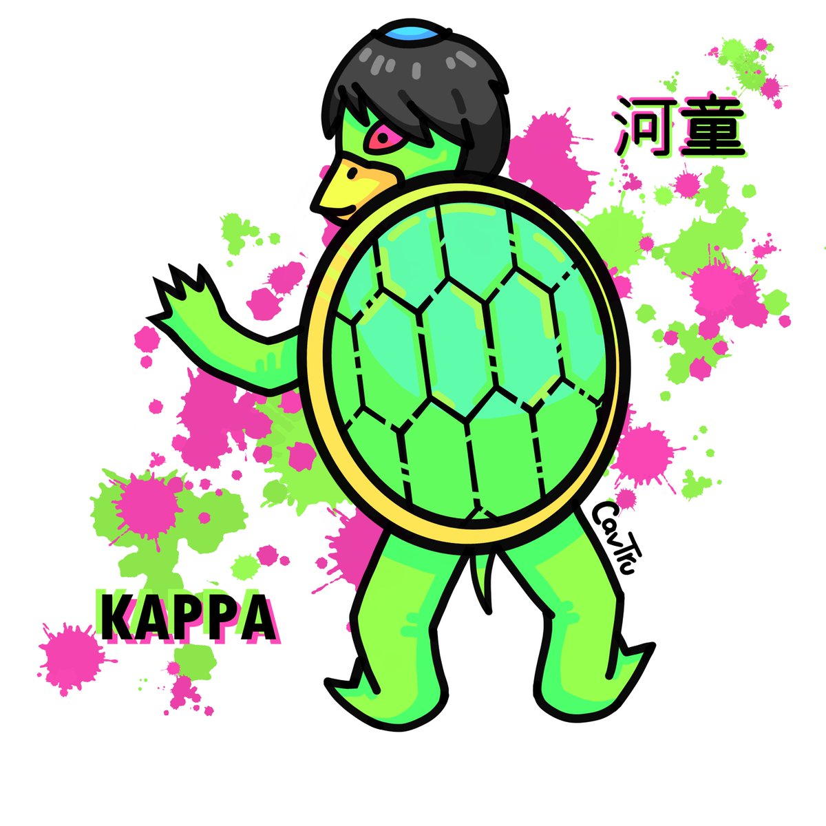 CavTru's tweet photo. #kappa 🥒
#ilustracion #yokai #yokaiart #digitalart #ilustración #color #green #pickleeater https://t.co/7d9z9Ibdvp