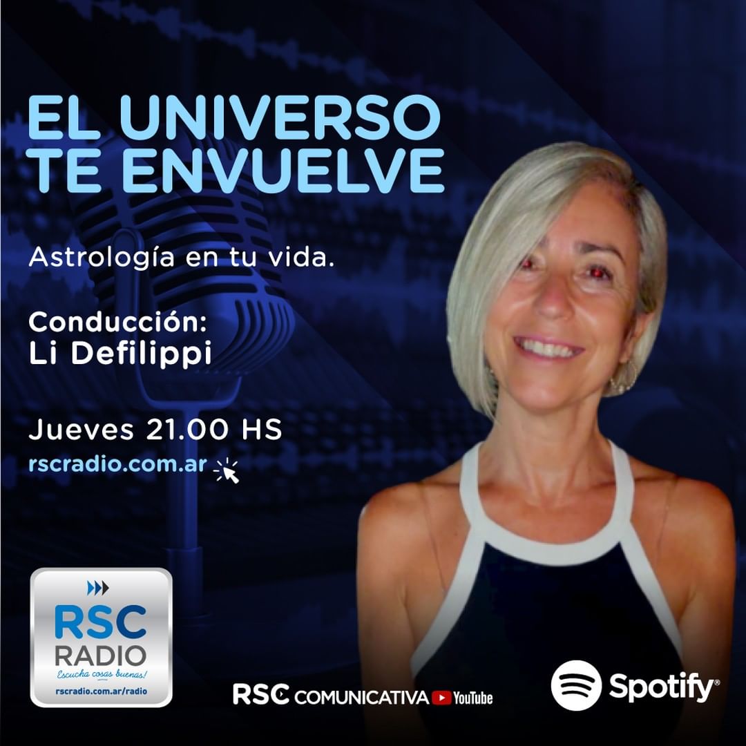 EN EL AIRE “EL UNIVERSO TE ENVUELVE”, sumate a la calidez de Li Defilippi /astróloga y junto a la mejor música. Escuchá: bit.ly/2ZHy9eH #escuchacosasbuenas