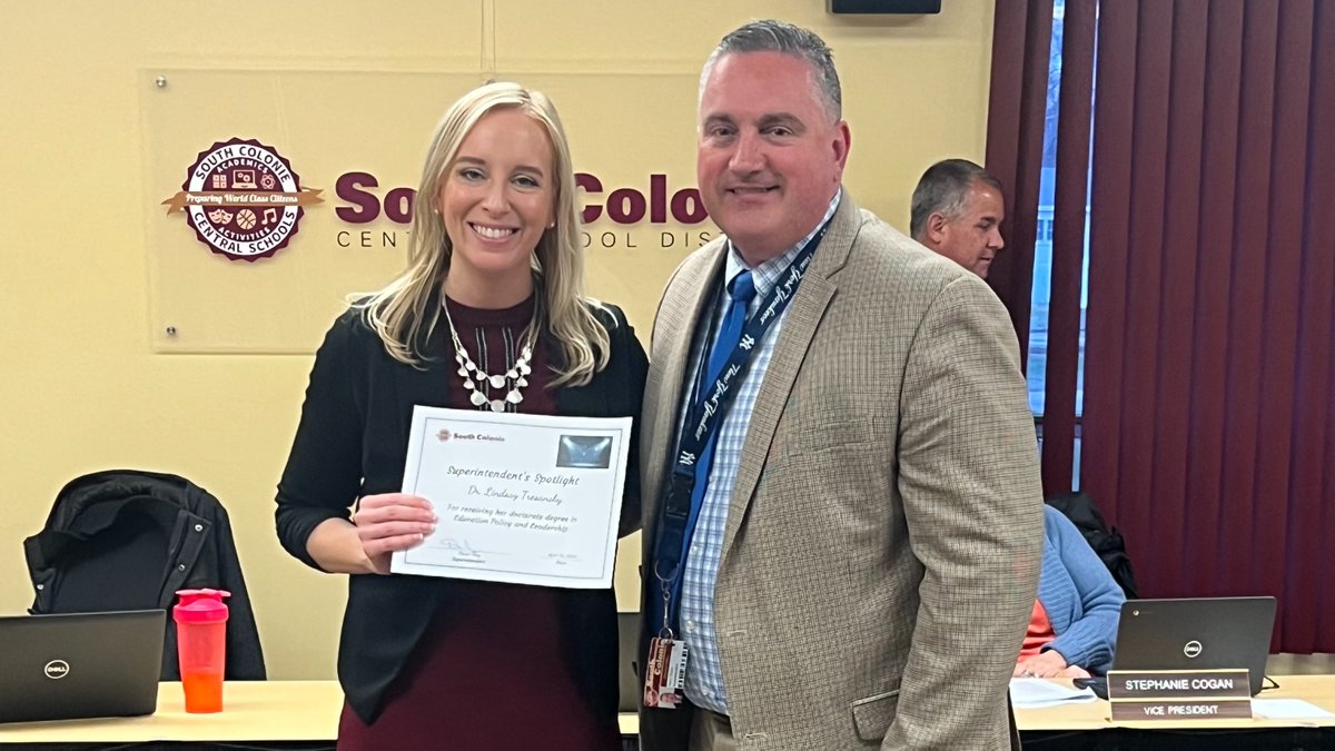 csd_south's tweet photo. At last night's BOE meeting Lisha Kill principal Lindsay Tresansky was officially recognized for earning her doctorate degree.

We could not be more proud. Congratulations, Dr. Tresansky! 🎉

🔗https://t.co/LpKSBebrRy https://t.co/OL75hEm9YZ