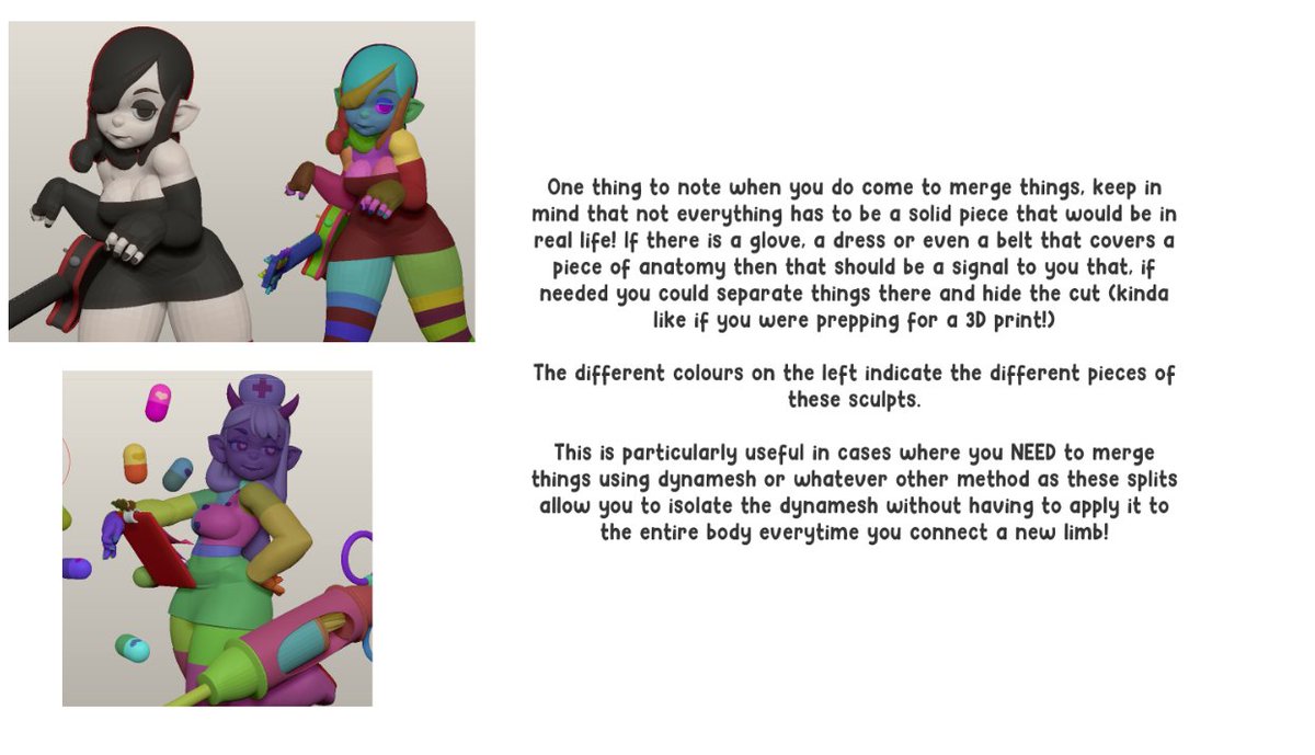 Remanance's tweet photo. Wrote a lil overview of how I go about posing things asymmetrically in Zbrush✨ https://t.co/NEUL8iB5ZS