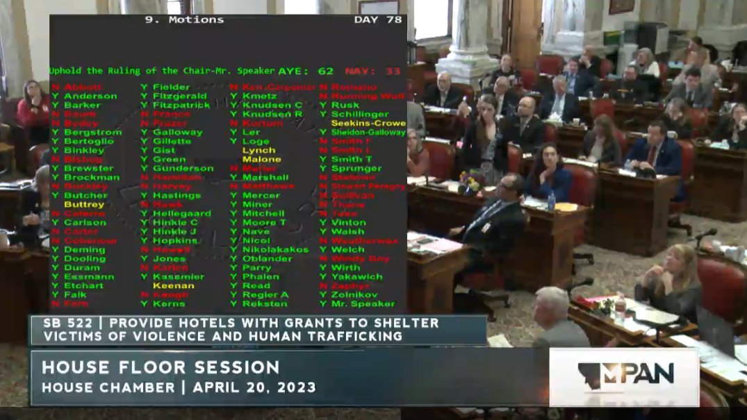 Montana has just voted to erase trans people from ALL laws relating to gender in the state.

And then following that, they proceed to not allow their trans woman representative to speak on any bill.

This is fascism, I'm not holding my words here.