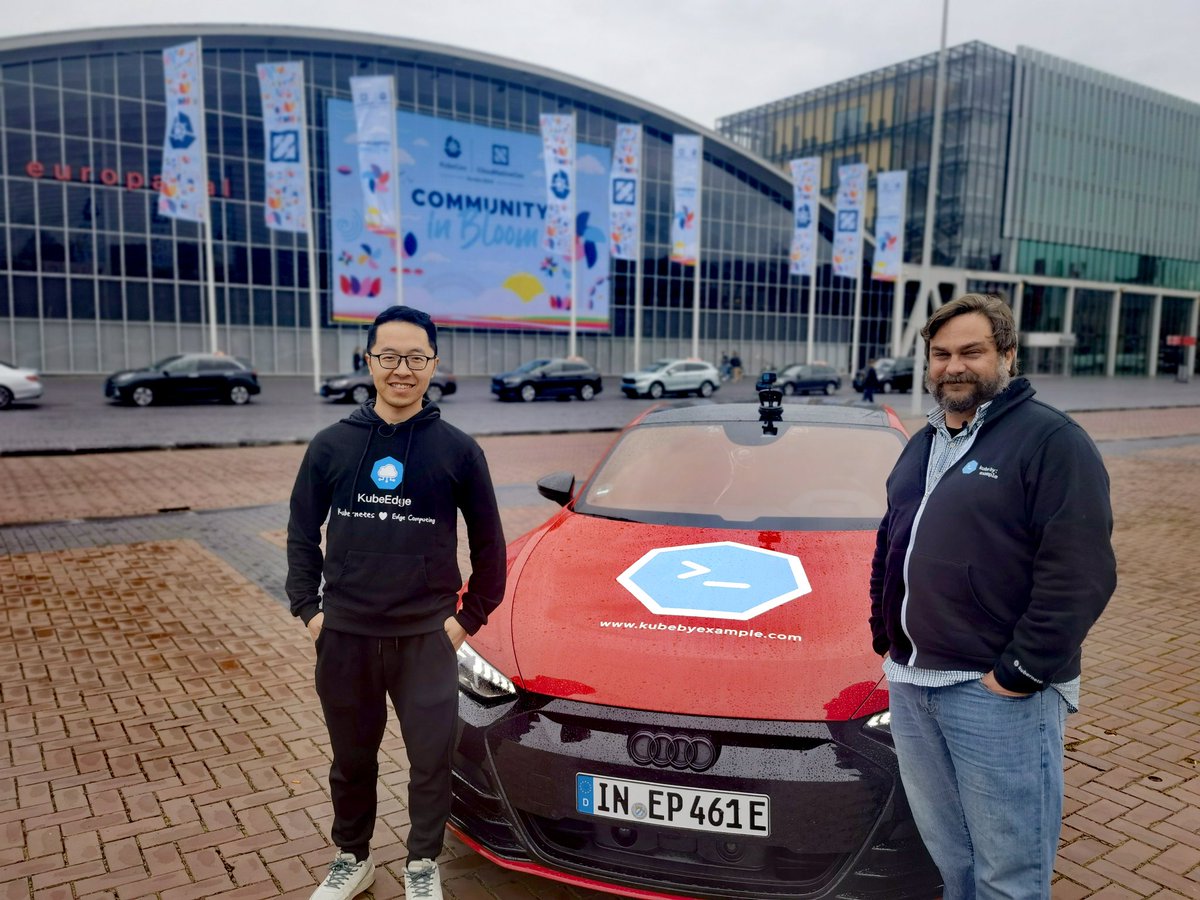 Thank you @kubebyexample for having me on the car interview! It was a great ride and I enjoyed talking with @1angdon about Edge Computing, AI/ML/Batch Scheduling and Multi-Cluster stuff. #KubeCon2023 #Amsterdam #kubeedge #volcano_sh #karmada