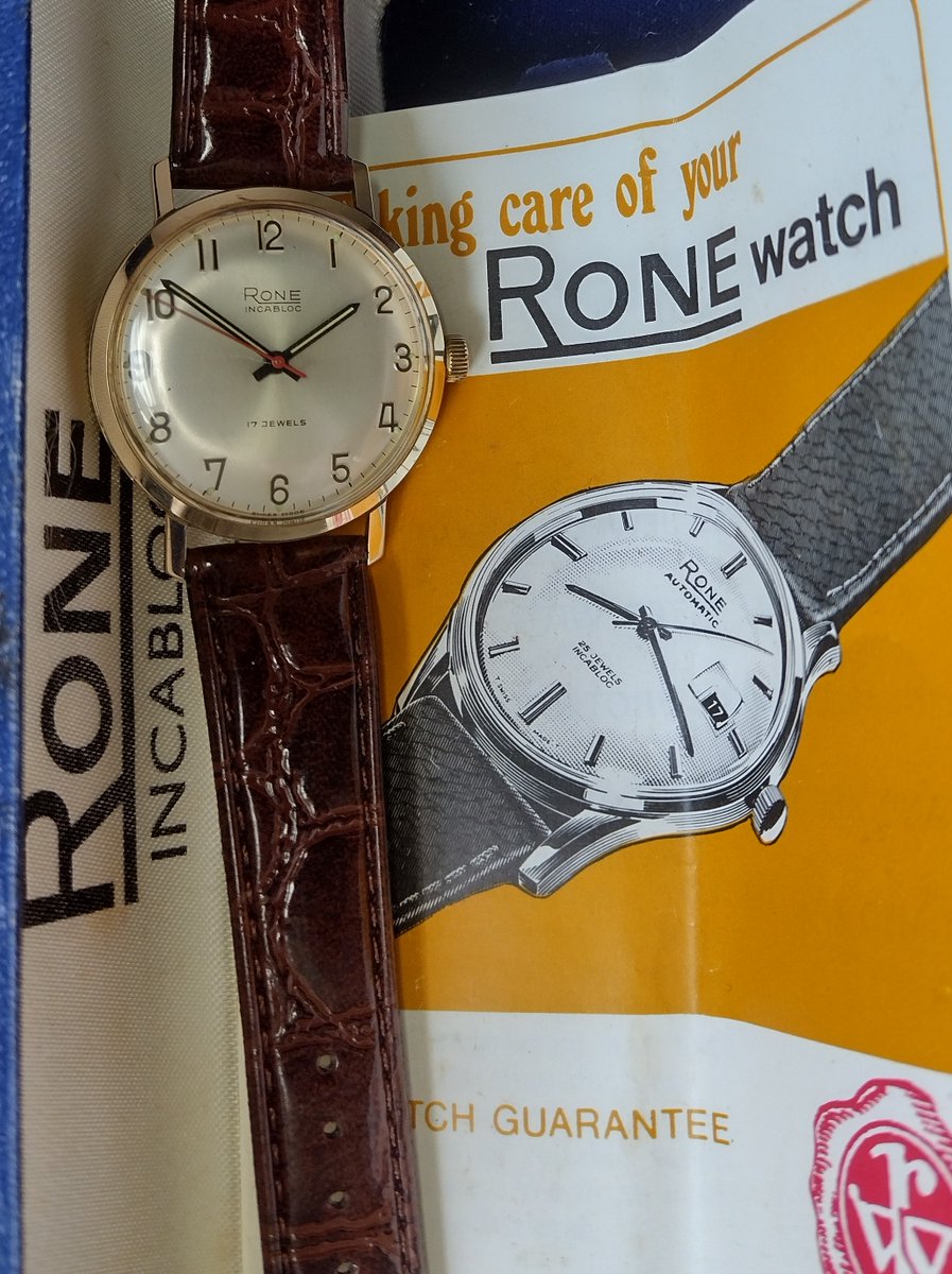 Taunton clock and watch fair, Sunday 23rd April, 9 to 2.30. There will be a good selection of watches on my stand, including this Rone 9ct with box and papers 1979. See you there. #watches #omega #rolex #iwc #longines #cartier #tissot #breitling #tagheuer #vintagewatch #vintage