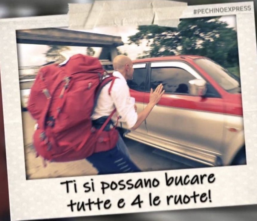 SparkleInMyStep's tweet photo. barbara quando ha visto che l’automobilista ha dato il passaggio alle mediterranee #pechinoexpress https://t.co/CWCXkHbtXc