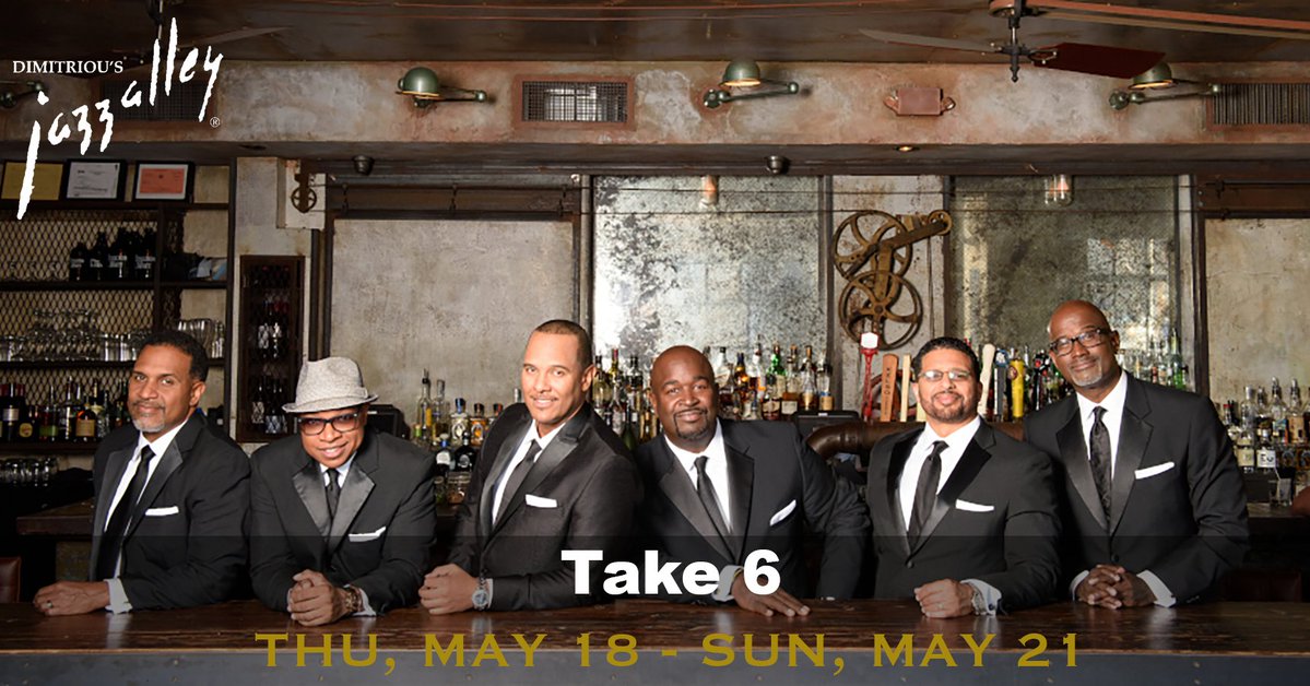 Join us for FOUR unforgettable evenings of jazz and soul at Dimitriou's @Jazz_Alley in Seattle, May 18-21! Get your tickets now: jazzalley.com/www-home/artis… #Take6 #JazzAlley #SeattleMusic #LiveMusic #Concert