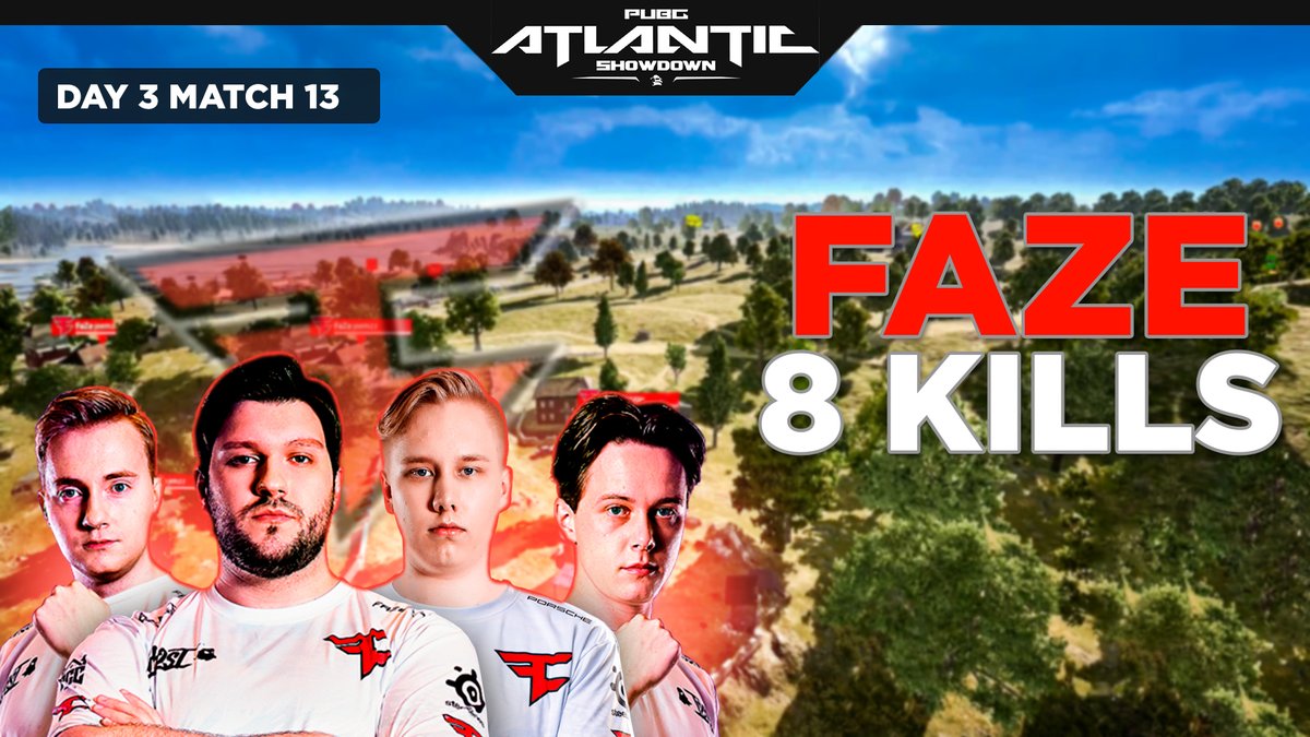 PUBGProPlays's tweet photo. PUBG Atlantic Showdown • Americas VS EMEA Day 3 Match 13 - @FaZeClan 8 KILLS

👤 @FexxFPS 
👤 @FaZe_jeemzz 
👤 @curexipubg 
👤 @GustavQQ 

📺: https://t.co/lkcPTqgVoI

#PUBG #PUBGEsports #PUBGAtlanticShowdown #PUBGAmericasVSEMEA #PUBGFaZeClan #FaZeUp https://t.co/Y8qBWZQgOj