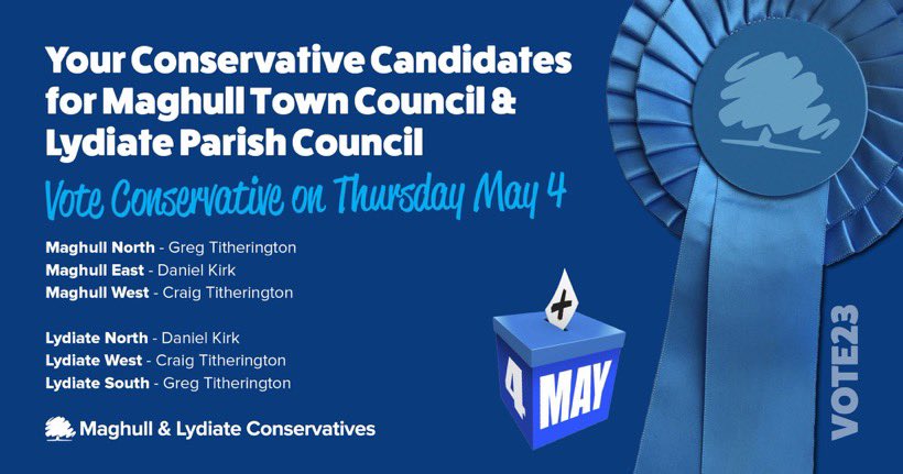 As well as Sefton MBC elections on 4th May, there are also parish council elections in #Maghull &amp; #Lydiate and #Formby, elect hardworking <a href="/Conservatives/">Conservatives</a> councillors to get better services across #Sefton 👇🗳️👇🗳️👇