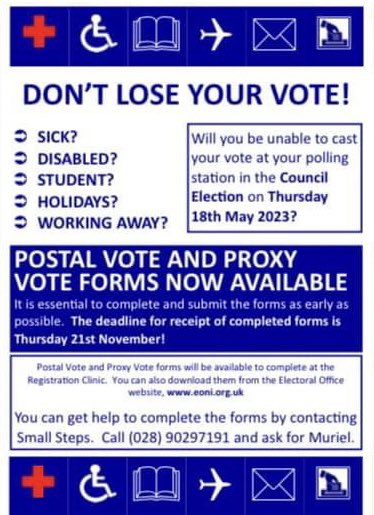 ACTinitiativeNI's tweet photo. GREATER SHANKILL ACT 

Electoral Registration Clinic in Spectrum Centre, Monday 24th April. Or register online at… https://t.co/eUqHAvpt0g https://t.co/TeruMCzugQ