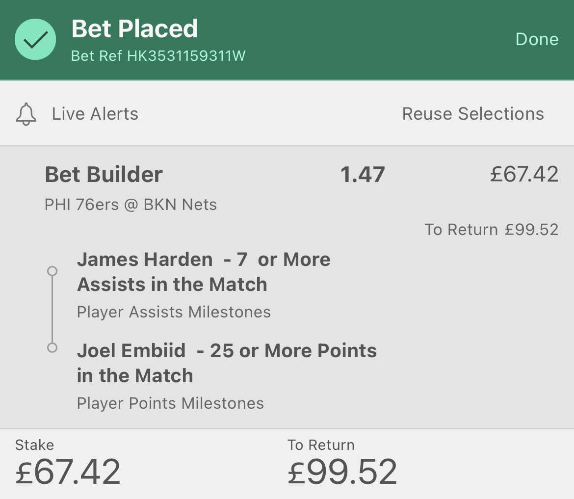 Savvvo7's tweet photo. 🚨Bet 4🚨
Harden: hit this in 54/60 on the season. Include the last 2 vs Brooklyn.
Embiid: hit this in 60/68 on the season.
Fancy the duo to show up on the road tonight.
#GamblingTwitter #NBA #RollerChallenge https://t.co/ldQ7ihLdVl