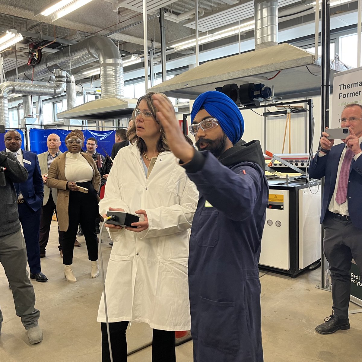 Wonderful to have Premier <a href="/ABDanielleSmith/">Danielle Smith</a> at <a href="/RedDeerPolytech/">Red Deer Polytechnic</a>'s main campus today, touring RDP's Centre for Innovation in Manufacturing - Technology Access Centre and the new Centre of Excellence with our partners at <a href="/CentralABCAC/">Central Alberta Child Advocacy Centre</a>.