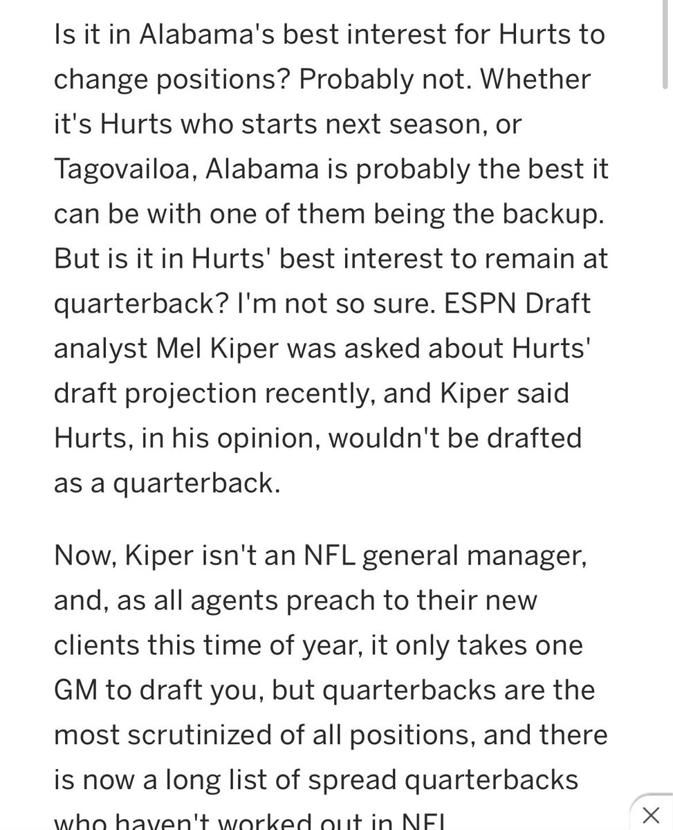 Not as a QB There was no nfl evaluator quarterback and This was in 2018 lol

I’ll give you one even better

They tried to get him to switch positions even at the combine in 2020 https://t.co/MTT1vT6jqH https://t.co/rz2ODB9x4P