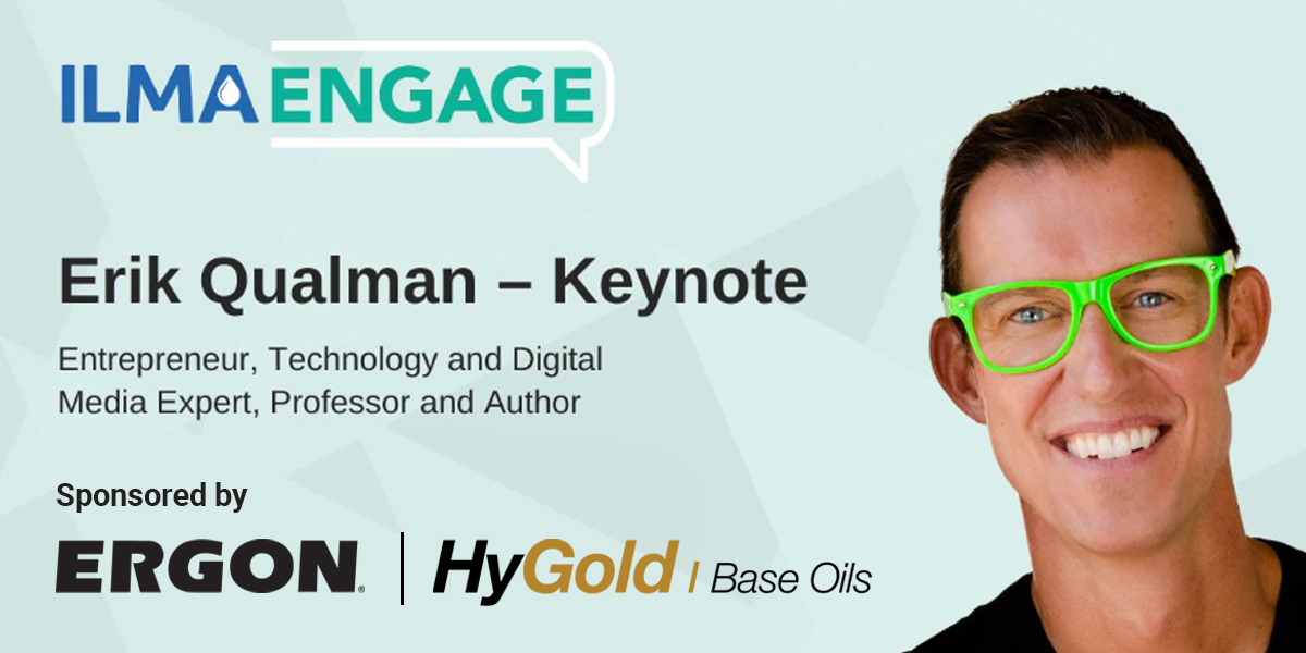 ErgonOils's tweet photo. Ergon is the sponsor of this year’s ILMA Engage Keynote Speaker, Erik Qualman. Join him on Friday, April 21, from 9:30 - 10:30 a.m. Erik is the #1 bestselling author of 5 books on digital leadership. We'll see you there! https://t.co/mNeO1Rl4Ea. #HyGold #baseoils #ILMAEngage https://t.co/zTPDTBFwNN