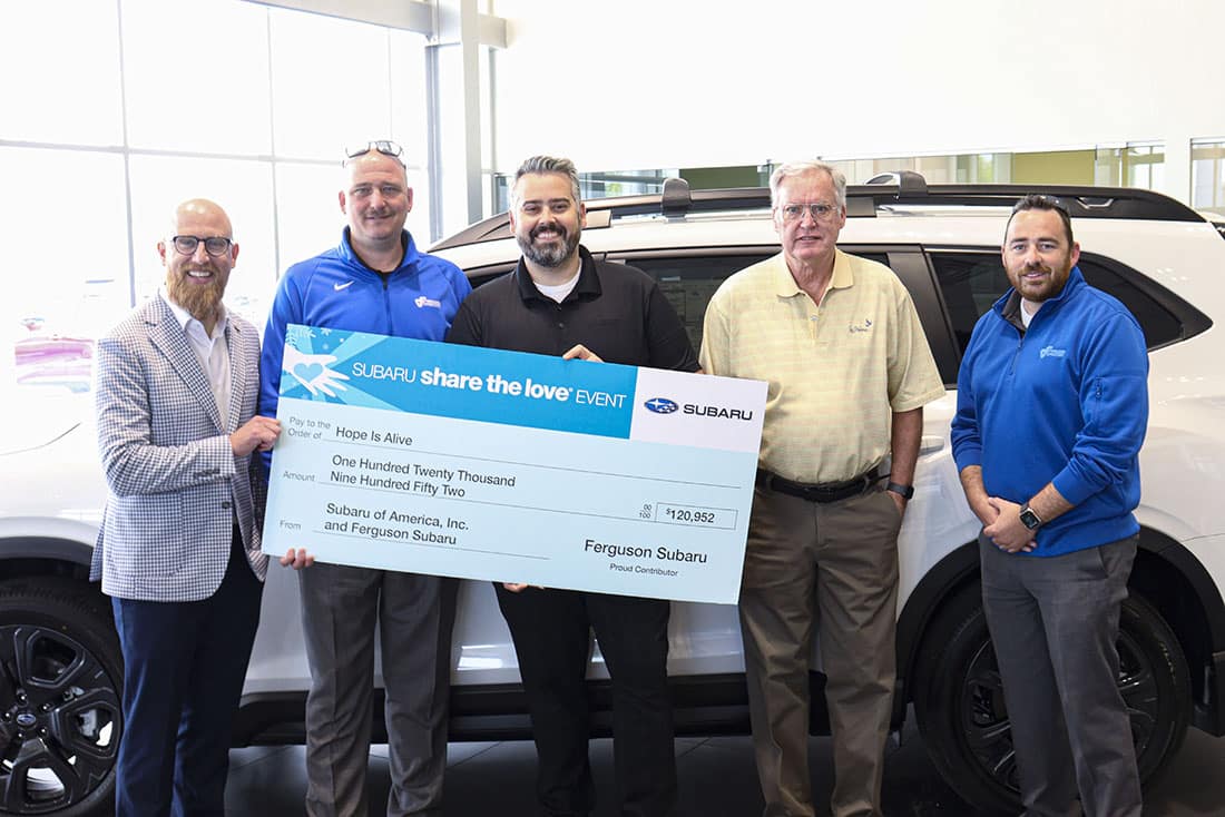 TulsaSubaru's tweet photo. We were honored to donate over $120,000 to “Hope Is Alive” through the #SubaruShareTheLoveEvent. Thank you to all our new Subaru customers who helped to make this donation possible👏💙
#MoreThanACarDealer #Sobriety #Recovery #Community #HopeIsAlive #HIA #Subaru #FergusonSubaru https://t.co/2cvNSSxgi3