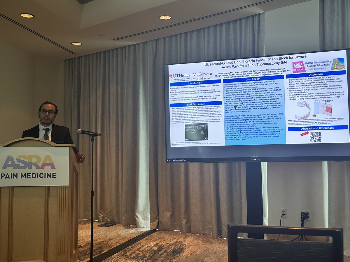 Our awesome fellow @nfavila1 presenting a new block we are happy to share! Keep an eye out for the publication soon! <a href="/ssinha3300/">Sanjay_Sinha</a> teach me how to call this the “Hernandez” block 😜 
<a href="/AnesthesiaUTH/">UTHealthAnesthesia</a> @SudiptaAthreya @jblairdehaan <a href="/amit_pawa/">Dr Amit Pawa💉🎙️</a> @ChristinaGoehl @WuMellisa @danielshohamMD