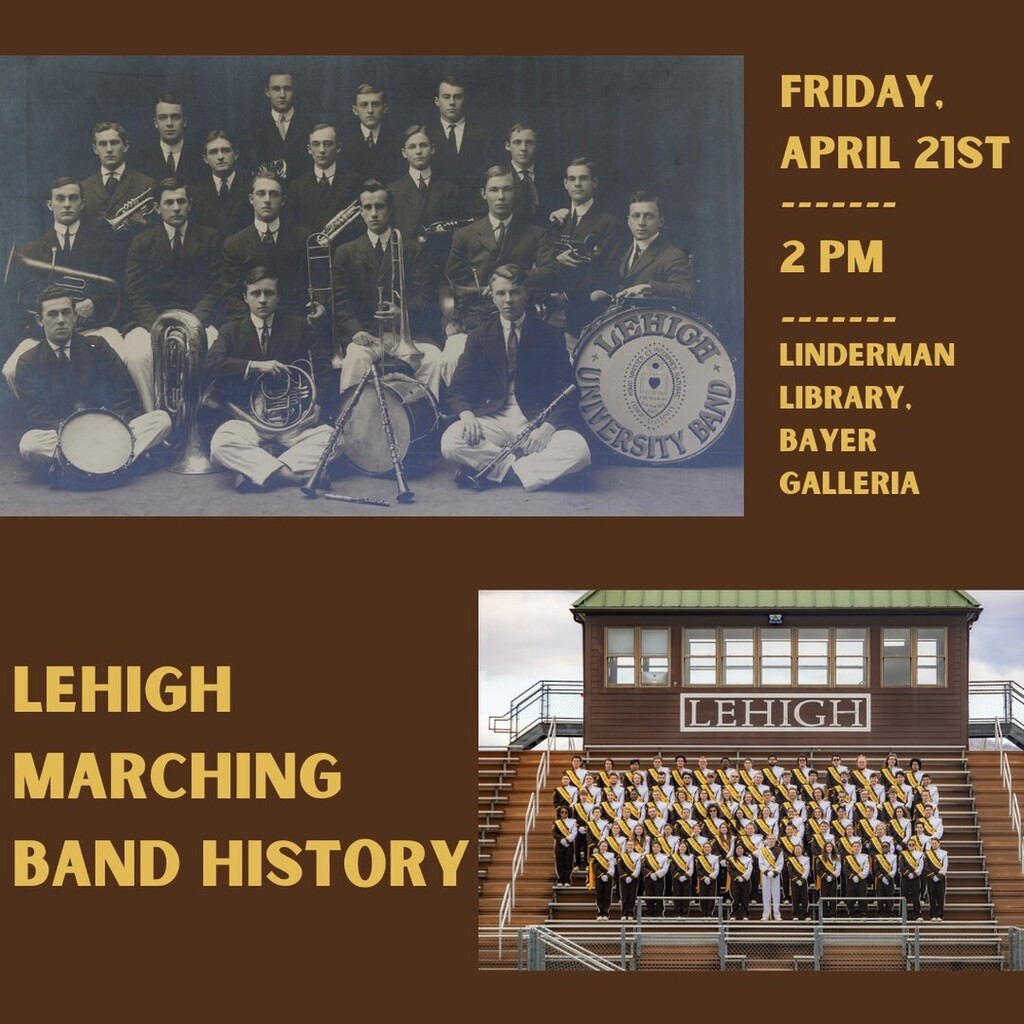 Join us tomorrow (4/21) at 2pm in Linderman 342 to learn about the history of Lehigh's Marching 97 Band! Researched and presented by two current band members and Special Collections assistants. See historical material dating to the early 20th century. #m… instagr.am/p/CrRVJgDpVJ6/