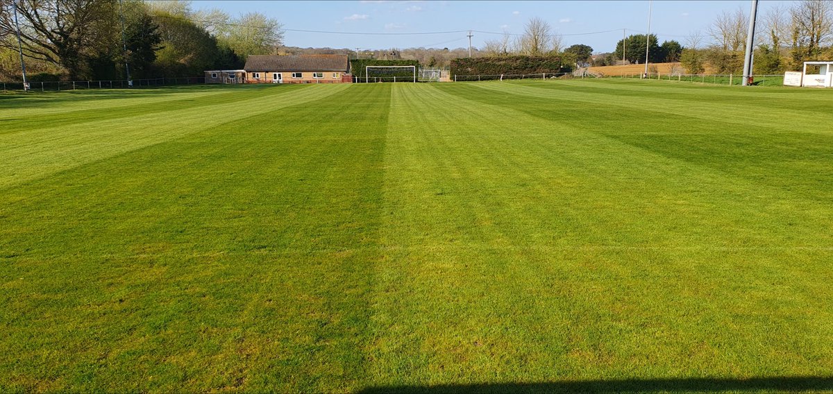 dthurman32's tweet photo. First length way cut of the year with the trusty toro216d due to the wet weather we've had. Fortunately maintained grass in goalmouths which would be good for the reno budget....if we had one that is https://t.co/BLE7ERQqLw
