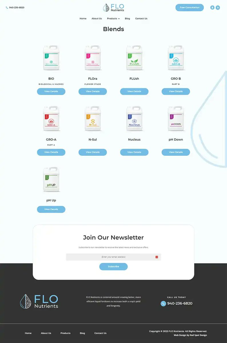 🎉🌱 Exciting news! We just launched a brand new website for FLO Nutrients! 🚀 Our team at Red Spot Design worked hard to create a fully custom WordPress web design with eCommerce functionality using the WooCommerce Shopping Cart Plugin. 🛒 buff.ly/3N3N7UL