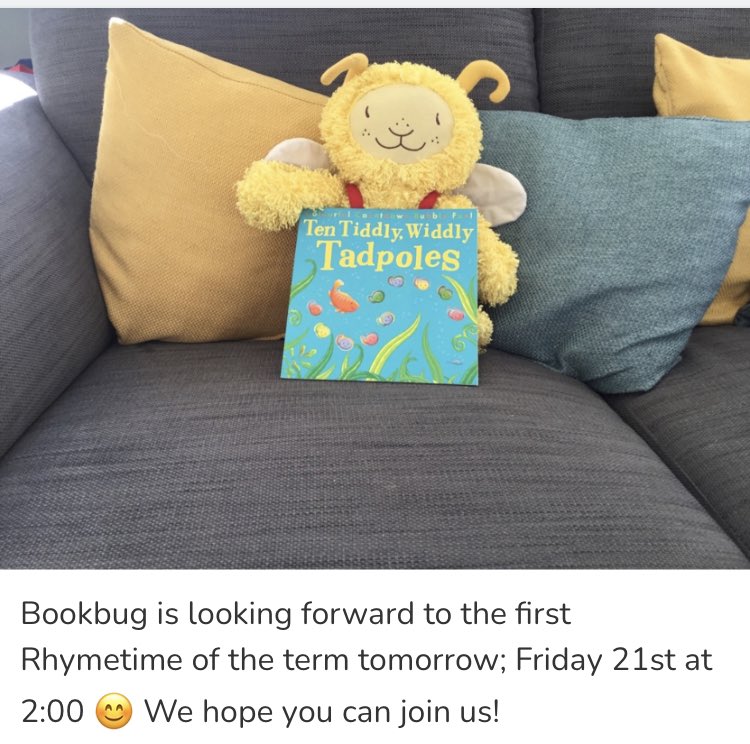 Bookbug is ready for the first Rhymetime of Term tomorrow, Friday 21st 2pm. <a href="/scottishbktrust/">Scottish Book Trust</a> @Bookbug_SBT