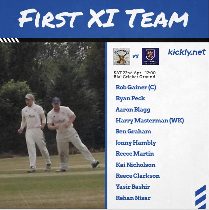 Finally the cricket season is back!!!Heres our 1XI team to get us up and running in the Championship East🏏
#prayfortheweather