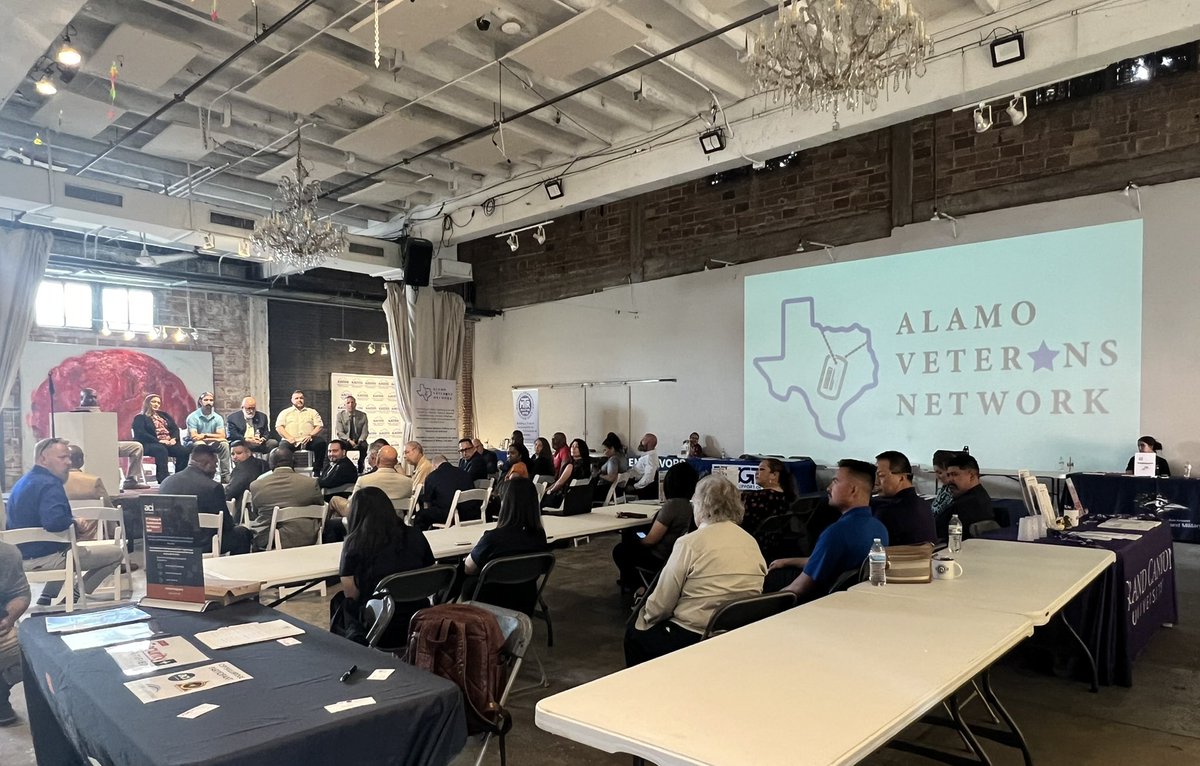 AlamoAreaCOG's tweet photo. Great panel led by #AACOG’s Dir. of Aging & Military Affairs at today’s joint event with @IVMFSyracuseU- #Military Recruitment & Employment Training. Thank you to our panel participants & community partners for your involvement. @AACOGCEO https://t.co/IuikleSDXf