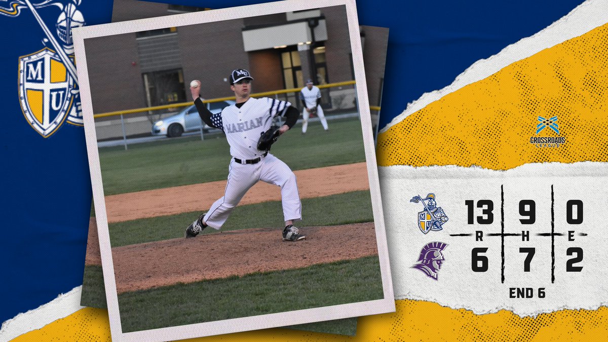 MUKnights's tweet photo. BSB | E6 | Marian 13-6 No. 21 Taylor

A perfect inning for Seth Risley! 

Knights are three runs away from putting a potential run-rule in play! https://t.co/Rs75UpHnLj