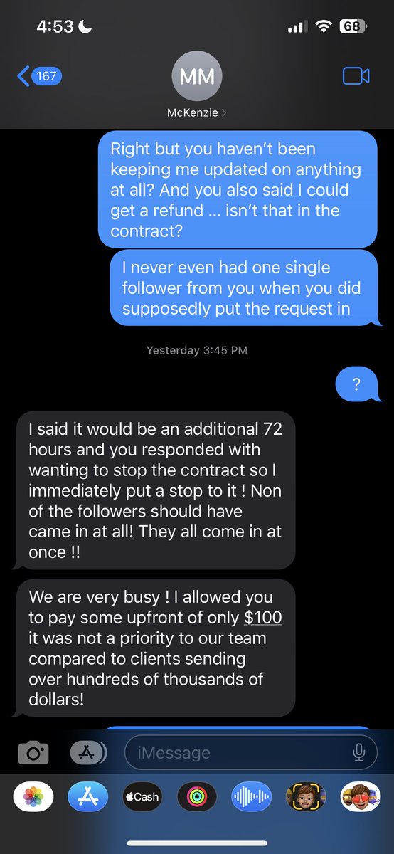 UGCwithLee's tweet photo. I was never informed that the cancellation did in fact take place on the contract, until I asked again. This was the response.  I was told I wasn’t a priority ….. https://t.co/EaIocP6ddS