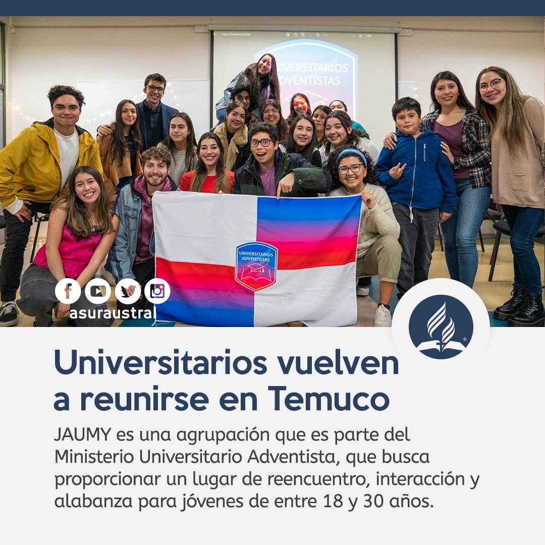 La agrupación JAUMY 🙌✨ contagia alegría al ver cómo cada vez más jóvenes se acercan a la fe y la espiritualidad 🏫❤️

No te pierdas la oportunidad de ser parte de esta iniciativa adventista universitaria.

noticias.adventistas.org/es/noticia/pro…