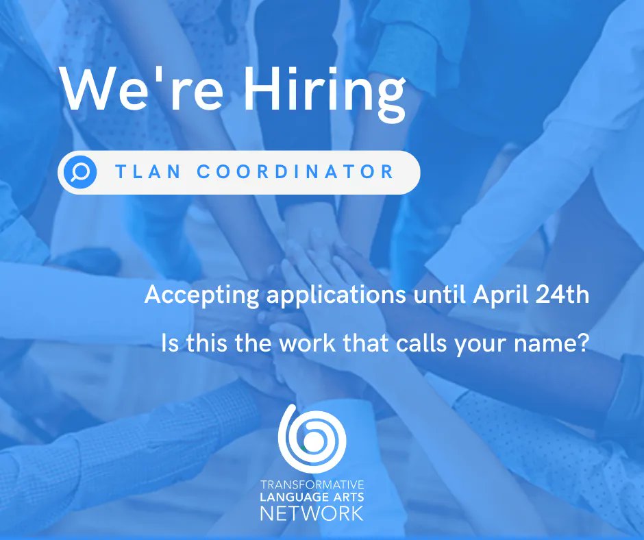 TLANetwork's tweet photo. The non-profit TLA Network is preparing to hire a permanent coordinator (and sole staff person). We will be accepting applications until April 24th. To see all the details, including the application instructions and job description, see:  https://t.co/tyPLSlGK43 https://t.co/IqFu2BtwrO