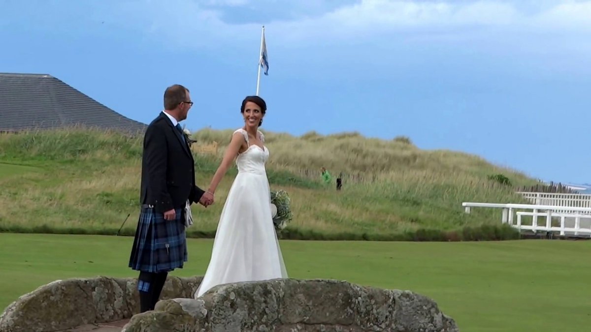 tourscotland's tweet photo. Tour #Scotland travel Blog video of a #Scottish #Bride and #Groom on #Swilcan #Bridge on the 18th Fairway of the Old Golf Course Links on ancestry genealogy family history visit and trip to #St #Andrews, #Fife https://t.co/5yAx1KGNgN