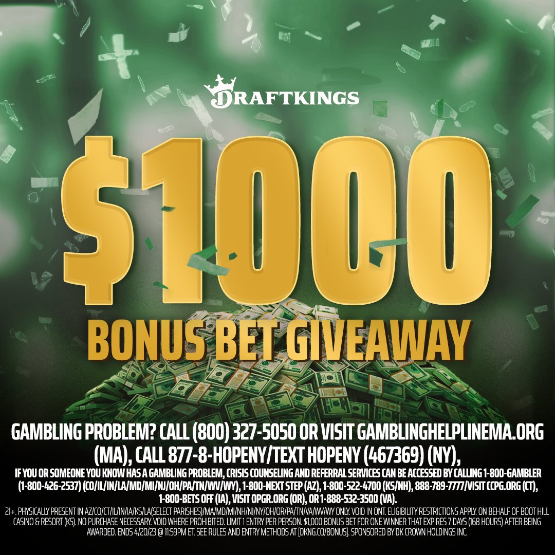 DKSports's tweet photo. Welcome back, Weekly $1,000 Bonus Bet Giveaways! 💰

Follow these steps to enter for a shot to win:

1. Like this post
2. Follow us

Official rules: https://t.co/0x3PVHAg2N https://t.co/DPfwOLaFly