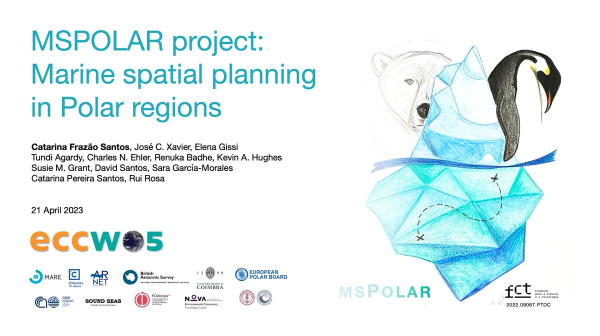 Tomorrow we will be presenting new research project MSPOLAR on #MarineSpatialPlanning in #Polar regions at #ECCWO5. Join us in Session 1 at 11:15am!🐻‍❄️🐧❄️🌊

@MSPOLAR_project