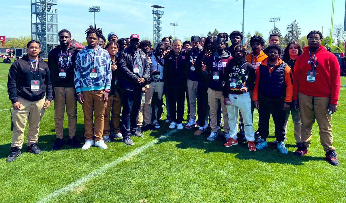 CoachBGGrant's tweet photo. Thanks to  @RFootball @GregSchiano @CoachMWatson @Coach_Hewitt86 for having some of the guys up for spring practice today. #140 https://t.co/GlYHxwTSZD