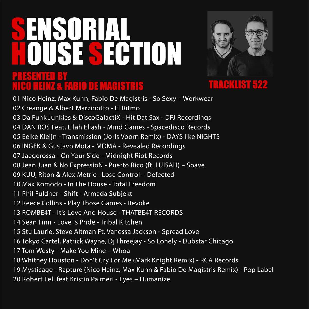 Nico Heinz Dj (@nicoheinzdj) on Twitter photo Sensorial House 522
1001tracklists.com/tracklist/1v2kโฆ #housemusic #house #dj #podcast @1001tracklist <a href="/podomatic/">Podomatic</a> <a href="/whoapromotions/">Whoa! Promo</a> <a href="/PromoPush_UK/">Promo Push</a> Sensorial House 522
1001tracklists.com/tracklist/1v2kโฆ #housemusic #house #dj #podcast @1001tracklist <a href="/podomatic/">Podomatic</a> <a href="/whoapromotions/">Whoa! Promo</a> <a href="/PromoPush_UK/">Promo Push</a>