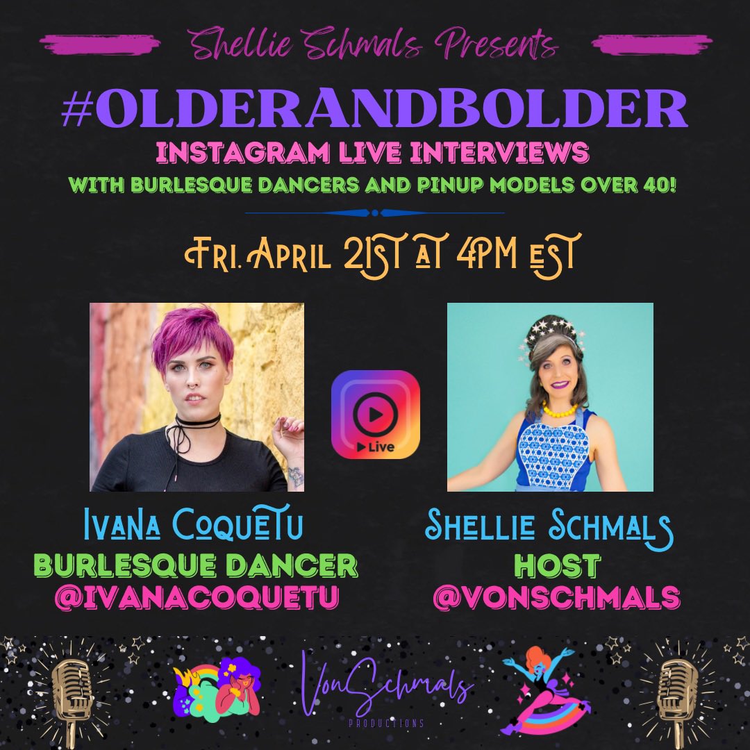 #olderandbolder - 4/21 at 4pm!! #burlesque #pinup #over40 🤩😍